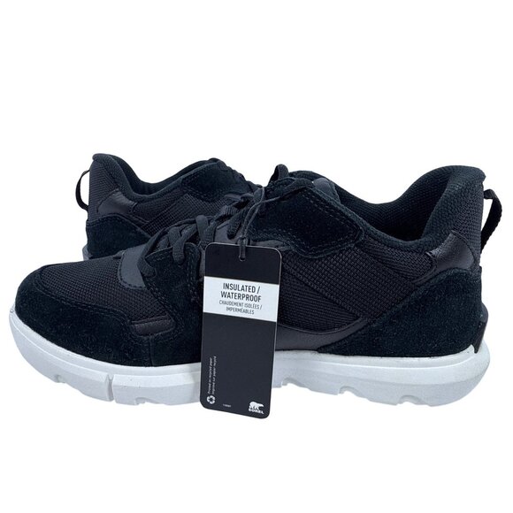 SOREL Women's Explorer II Waterproof Black/White Leather Low Sneaker Size 9.5 - Picture 3 of 10